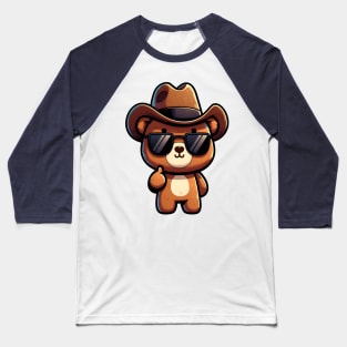 Cute Cowboy Style Bear Baseball T-Shirt